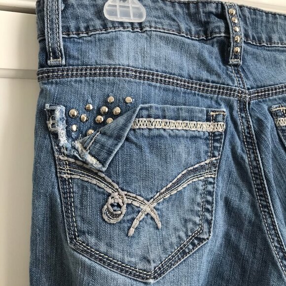 Rocky Mountain Clothing Co Y2K Biker Cruel Womens Denim Jeans Size 28W/5L *READ* - Picture 9 of 13